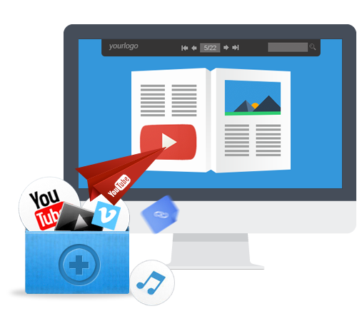 Import Hyperlinks, Insert Audio to Digital Catalog, Embed MP4 Video to Publication, Embed YouTube Video to Publication, Add Audio Hyperlink to Background, Embed Button to Publication